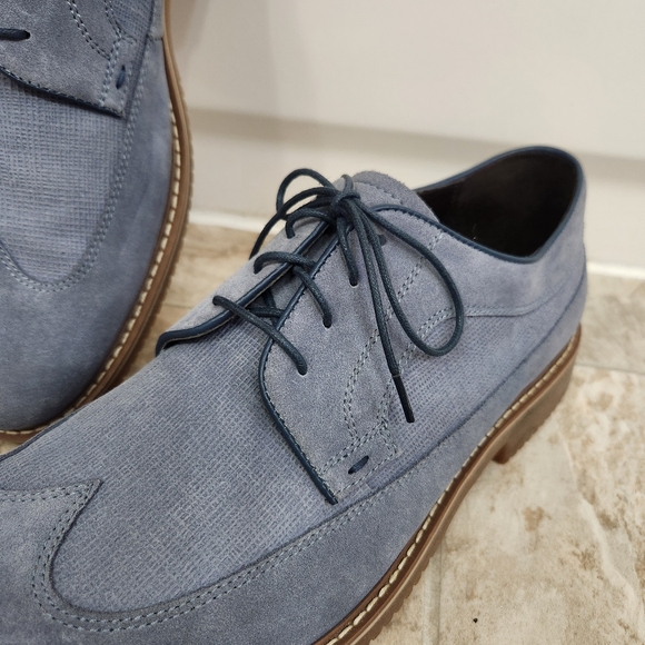 Saks Fifth Avenue Men's Gere Blue Suede Wingtip Oxford Shoes, Size: 13 - Picture 13 of 15